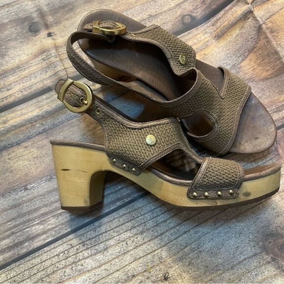 UGG Shoes - UGG Lomita size 7 Women’s Brown Open Toe Clog Heeled Sandals
